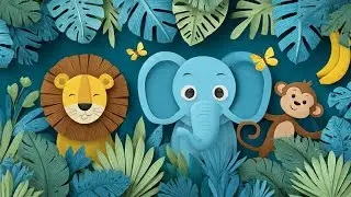 Mino the Baby Blue Elephant Visits the Jungle 🐘🌴 | Fun Animal Song for Kids