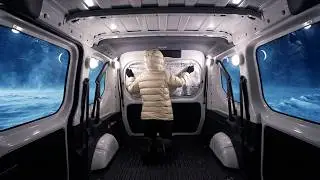 Автомобильный кемпинг. Девушка с минивэном. Моя первая ночь выдалась снежной бурей, что сильно ослож