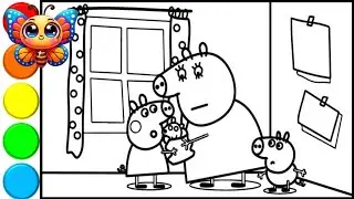 Peppa Pig and her mom are having fun at home playing with dolls  || Learn how to draw Peppa Pig