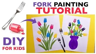Fork Painting Fun | Flower Making Idea| Online Hobby Classes for Kids