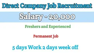Direct Company Job Openings|Salary 20,000