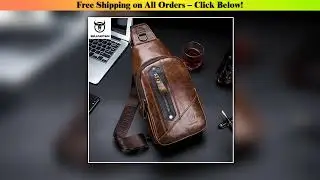 BULLCAPTAIN Leather Fashion Men's Chest Bags Casual Messenger Bag's Multi-Function Mobile Phone