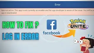 LogIn Error😔|| Pokemon UNITE Facebook Login Error | 