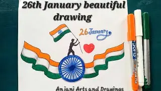 26 January Republic Day Drawing 🇮🇳 | Beautiful Tricolour Art | #RepublicDay #drawing #art 
