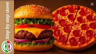 10 minutes Burger & pizza Recipe 🔥/ Homemade Burger & pizza Recipe/Cheesey Burger and pizza Recipe
