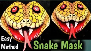 Snake Mask With Paper. Snake Head Mask. Snake PaperMask. #snakemaskdiy #snakepapercraft #ckartdesign