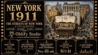 The Streets of New York in 1911 [Colorized | AI Remastered 4K 60FPS with added sound