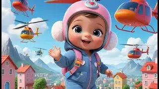 Helicopter Rescue Ride | Emergency Vehicle Nursery Rhyme for Kids | Baby Learning Song