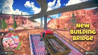 Building New Bridge In Red Canyon Map - Off The Road Unleashed Nintendo Switch Gameplay
