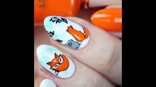 Stamping Nail Art ❤️ | Cute Foxes by Galanea Marta