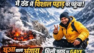 ❄️🔥 कड़कती ठंड में विशाल पहाड़ पर गया ⛰️ | धुआं वाला अंगारा देखा 😱 | पहाड़ पर मिली GAYE 🐄