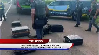 CANIL DO 13&ordm; BAEP E TOR PRENDEM MULHER COM MAIS DE 11 KG DE MACONHA EM OURINHOS