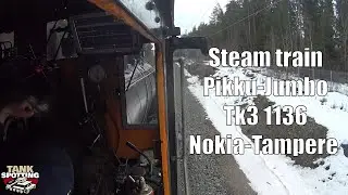 Historical Steam Locomotive Tk3 1136 Pikku-Jumbo Cockpit Right Side Outside PoV Camera Nokia-Tampere