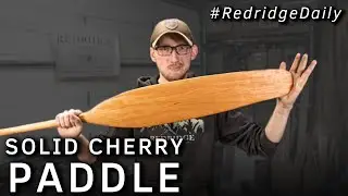Carving a handmade solid cherry paddle using a veritas low angle jack and spoke shave | Canoe Paddle