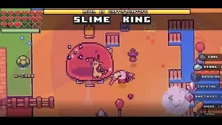 Let's Play Forager Part 39 Combat Update, Lot's of new stuff, Giant Bosses Slime King, Skeleton King