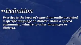 Prestige-Sociolinguistic