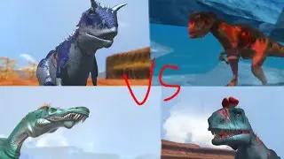ultimate dino battle special:carnotaurus vs allosaurus vs baryonyx vs cryolophosaurus