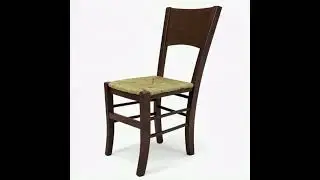 Set da 2 sedie da pranzo Lucy in legno finitura noce scuro con seduta in paglia