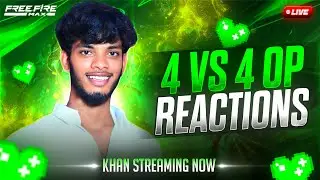 FREEFIRE LIVE TELUGU | 4v4 Unlimited Rooms | OP Reactions 😱 | KHAN 777 #freefire #freefirelive