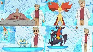 Conkeldurr - Delphox - Froakie - Garchomp attacks Professor Oak -  Professor Oak Funny Moments XY