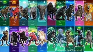 t-rex spiderman vs indoraptor vs mosasaur vs jurassic world