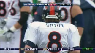 Orton picked off - Broncos QB Kyle Orton's pass is tipped and intercepted in the en