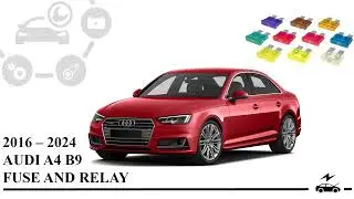 Схемы блоков предохранителей для Audi A4 B9 2016 - 2024 и реле с указанием местоположения и описа...