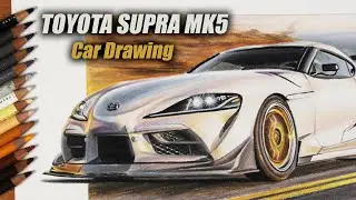Toyota Supra A90 MK5 | Realistic Car Drawing