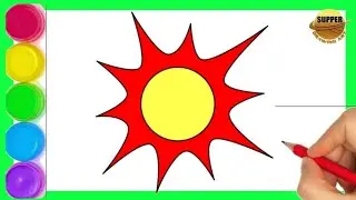 How to draw a sun (सूरज) drawing for easy sun step by step || By super drawing art ||