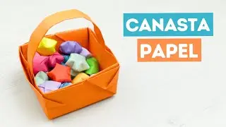 🧺 Canasta de papel f&aacute;cil de hacer paso a paso en origami