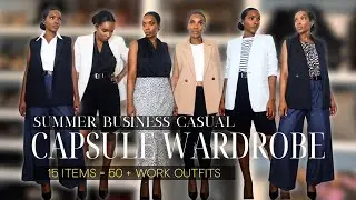 Summer Business Casual Capsule Wardrobe | 15 Items = 50+ Summer Work Outfits