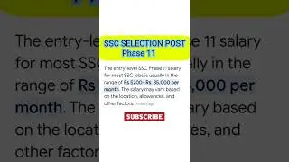SSC_ selection_ post _phase_ ki new _vacancy _SSC_ selection_ post phase 11ki kitni salary  #shorts