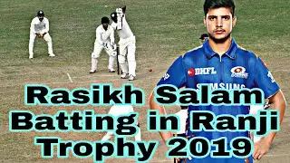 KKR bowler Rasikh Salam Hard Hitting Batting   Ranji Trophy 2019 |Rasikh Batting