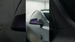 Tesla Model 3 with Forgiatos Wrapped Matte Purple🤯 #tesla #model3 #teslamodel3 #wrapping