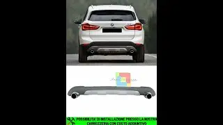 BMW X1 F48 2015+ DIFFUSORE POSTERIORE SOTTO PARAURTI M SPORT E TERMINALI INOX INSTALLAZIONE