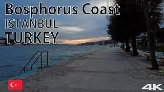 A Walk Along the Bosphorus on a Cloudy Day / ISTANBUL - TURKEY - 4K