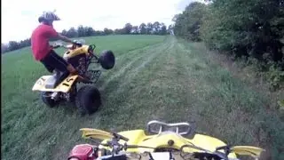 Honda 400ex vs Suzuki ltz400 drag race