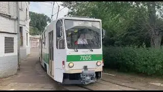 Трамвай Tatra T7B5 На маневрах в Октябрьском Трамвайном Депо