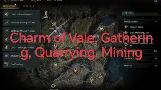 Legend of Ymir! CHARM OF VALE, Gathering, Quarrying and mining EASY TUTORIAL!