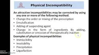 INCOMPATIBILITIES IN PRESCRIPTION