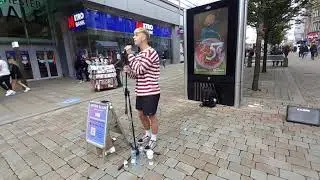 Bruno Mars - When I was your man - Busking cover by Jason Allan - Manchester