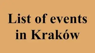List of events in Krak&oacute;w