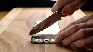 Cutting a Transparent Glass iPhone... in Slow Motion 🔪📱 (ASMR)