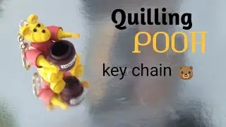 quilling Pooh keychain/quilling doll   #quilling3d #quilling #quill3d