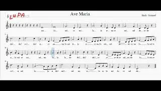 Ave Maria (Bach/Gounod) - Flauto dolce - Note - Spartito - Karaoke - Canto - Instrumental - Tutorial