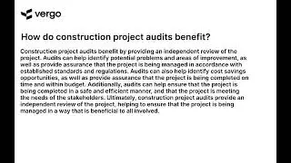 Construction Audits: Benefits Explained