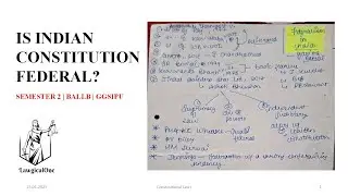 IS INDIAN CONSTITUTION FEDERAL? | CONSTITUTIONAL LAW I | POLITICAL SCIENCE II | BALLB | GGSIPU