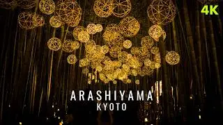 Arashiyama Bamboo Illumination & Kyoto Street Food 🇯🇵 | 4K HDR