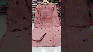 khaddar two piece embroidered long shirt #price 3200