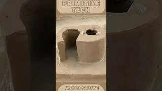 Primitive Technology Double Wood Stove Build with Clay and Bricks for Efficient Cooking 🌿🔥 #shorts